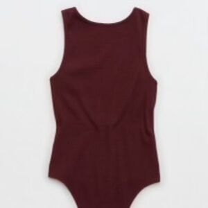 Aerie Open Back Bodysuit in Royal Berry